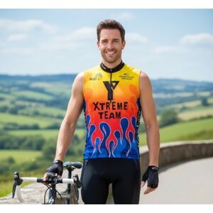 Sugoi Xtreme Team Bike Tour Jersey MS 150 Bicycle Retro Mens Size L